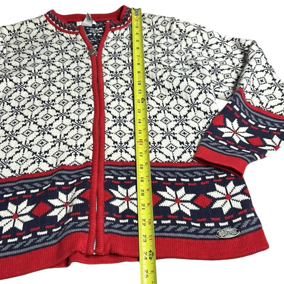 Northern Reflections nordic,chunky knit  sweater,cotton,front zip,thick,EC - Picture 8 of 14